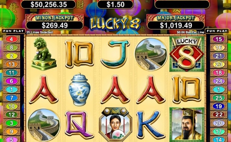 Play the Lucky 8 Slot at Springbok Casino